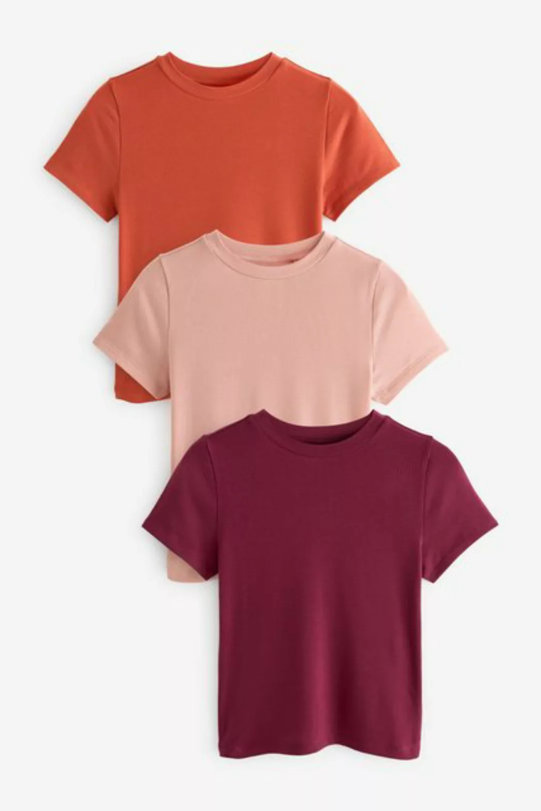 Next T-Shirt Superweiches, geripptes T-Shirt aus Lyocell (3-tlg) günstig online kaufen