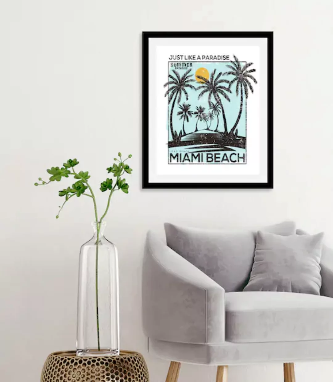 queence Bild »Miami Beach«, Palmen, (1 St.), gerahmt günstig online kaufen