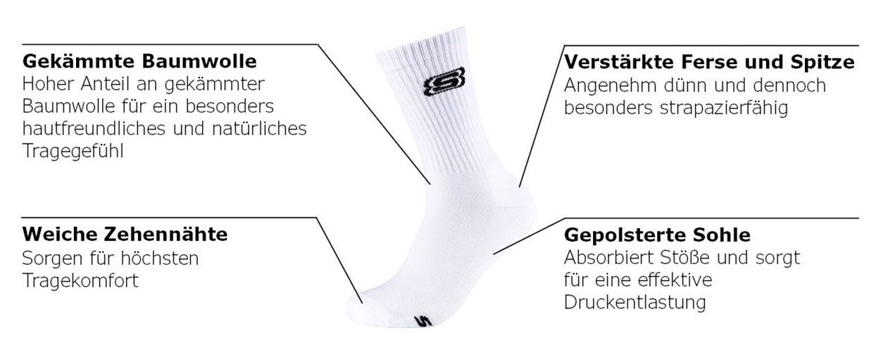 Skechers Socken cushioned (4-Paar) mit verstärkter günstig online kaufen