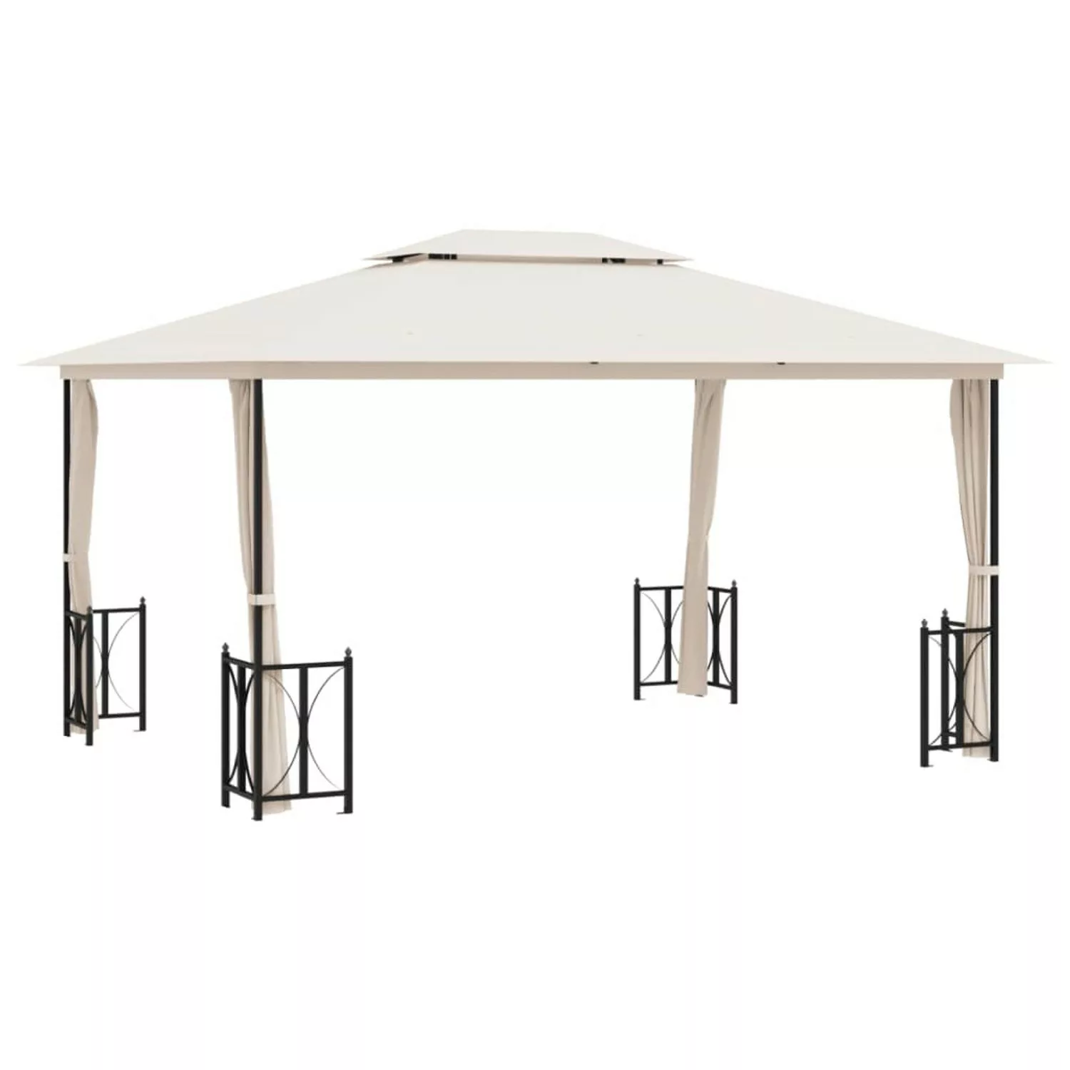 vidaXL Pavillon mit Seitenwänden & Doppeldach 3x4 m Creme günstig online kaufen