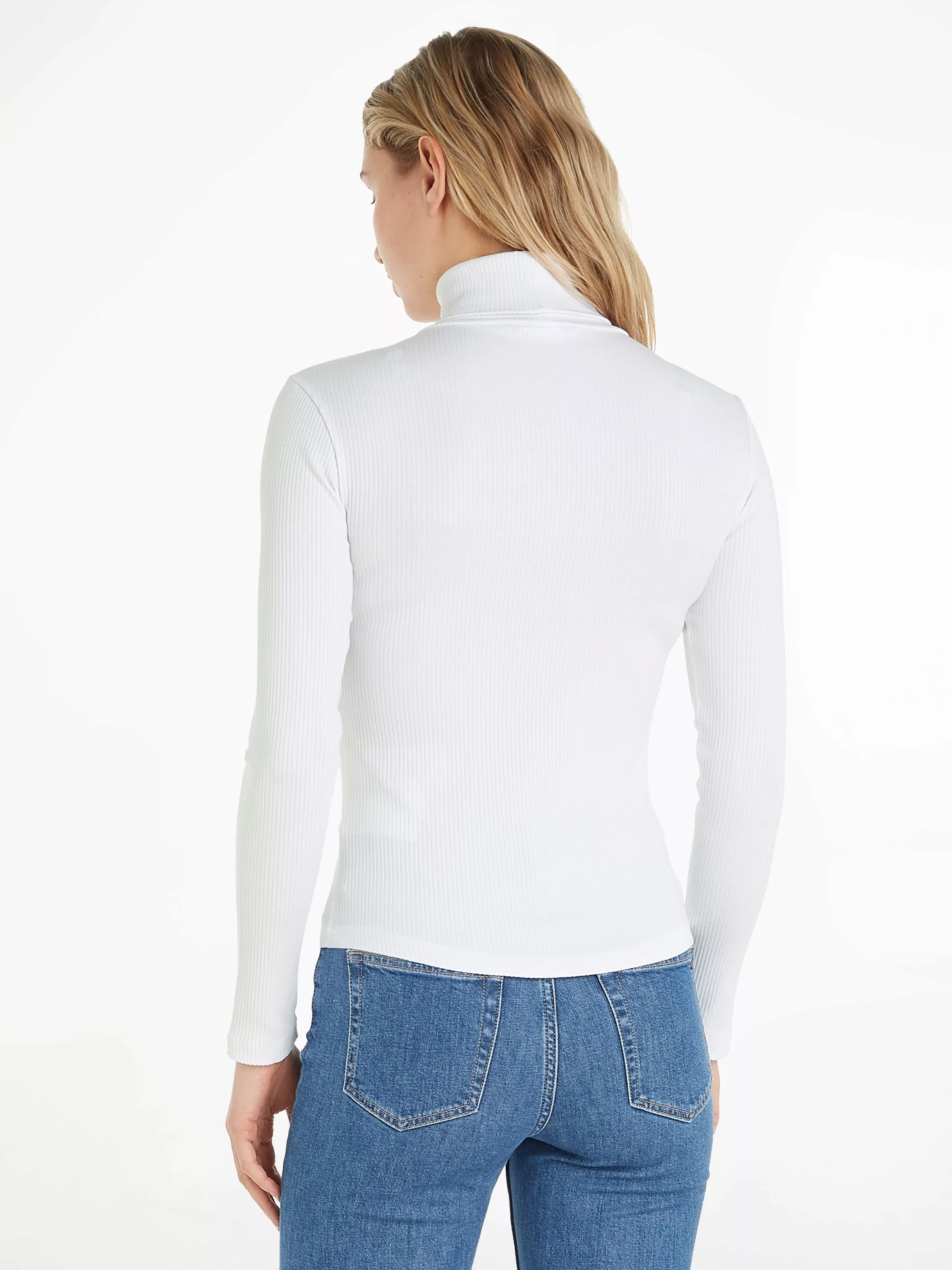 Tommy Hilfiger Langarmshirt SLIM 5X2 RIB ROLL-NK LS mit gerippter Struktur günstig online kaufen