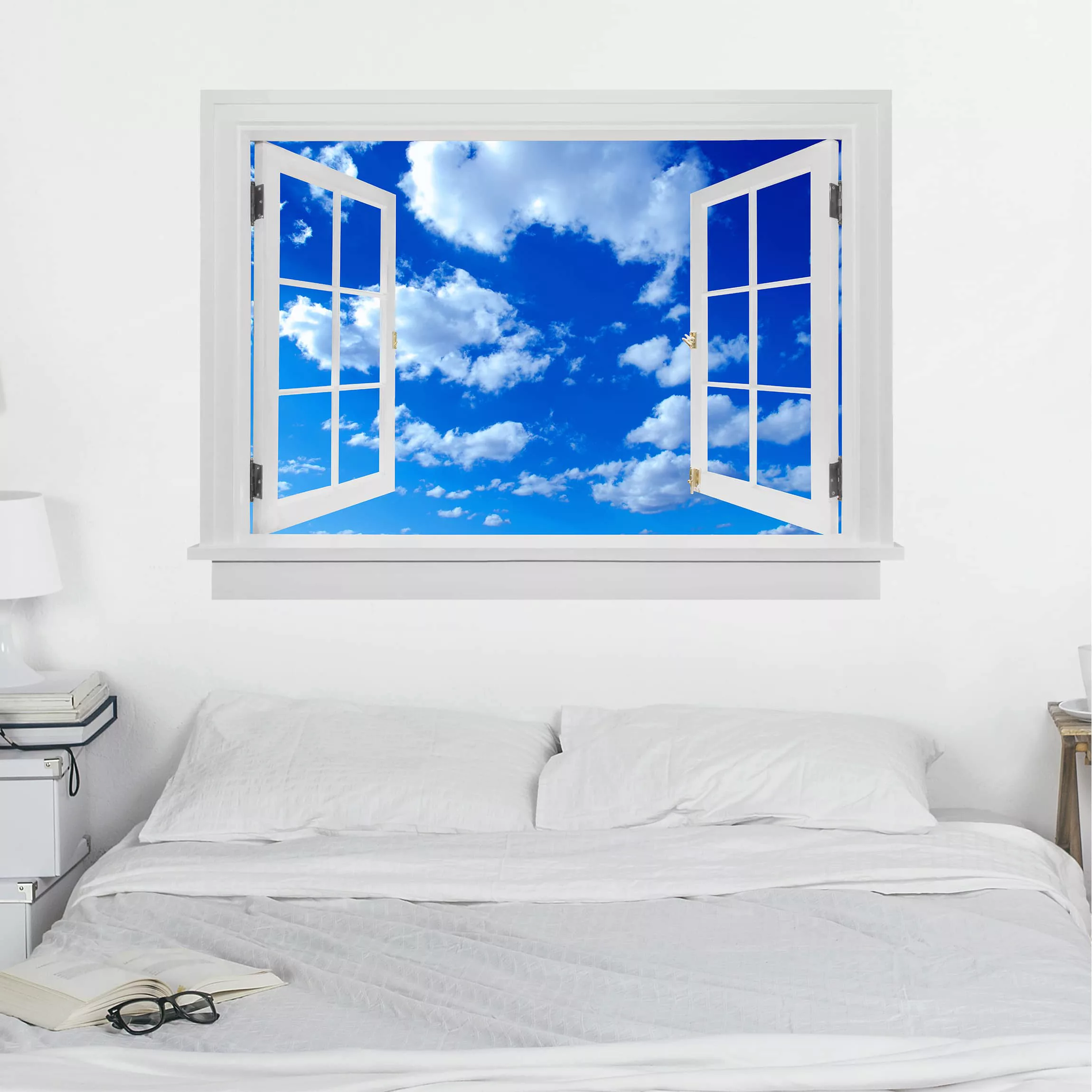 3D Wandtattoo Offenes Fenster Wolkenhimmel günstig online kaufen