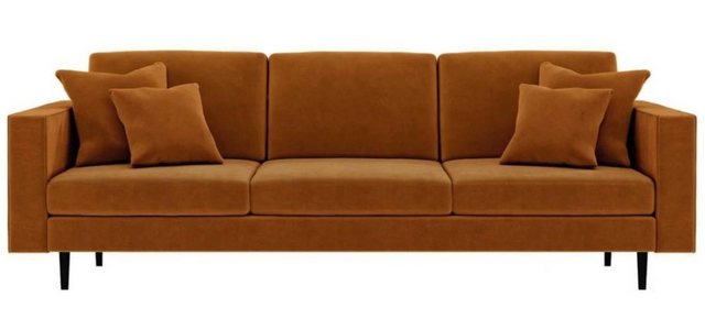 Xlmoebel Sofa Neues großes 4-Sitzer-Sofa im Wohnzimmer-Design aus orangem S günstig online kaufen