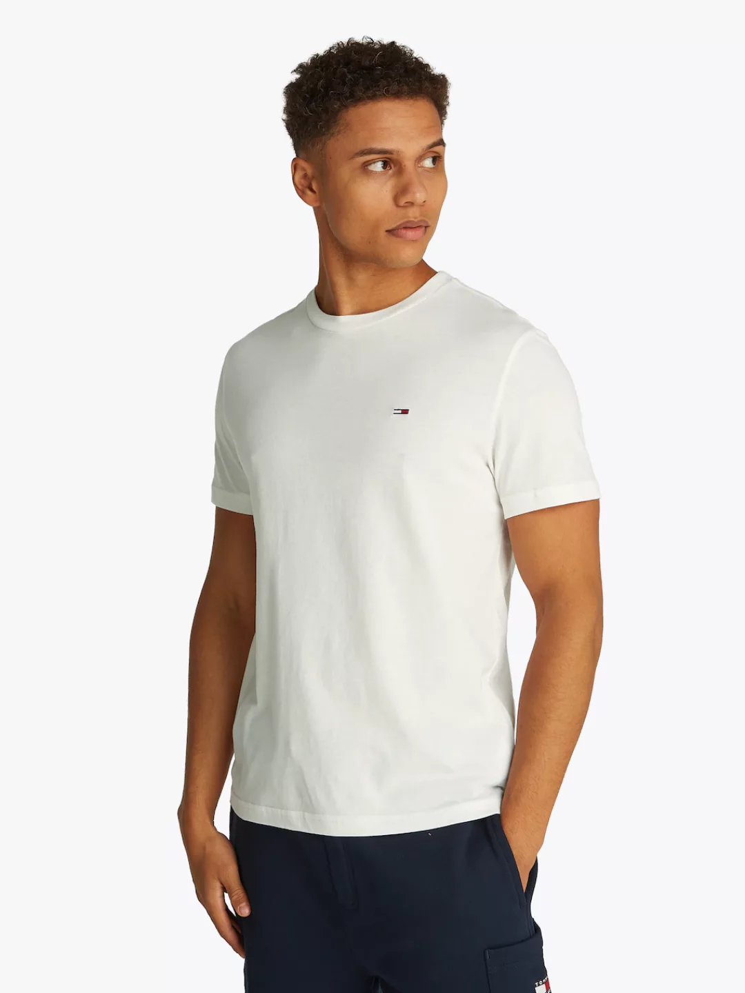 Tommy Jeans Rundhalsshirt "TJM XSLIM 2PACK JERSEY TEE EXT", Logostickerei, günstig online kaufen