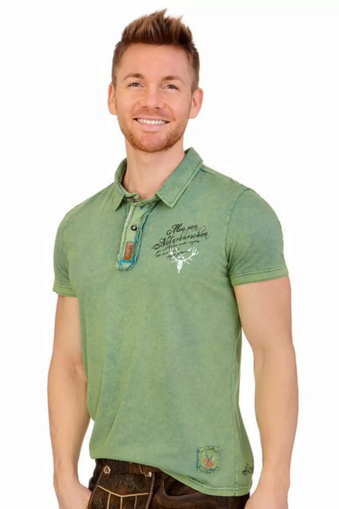 Hangowear Trachtenshirt Trachtenshirt Herren - LINUS - anthrazit, grün günstig online kaufen