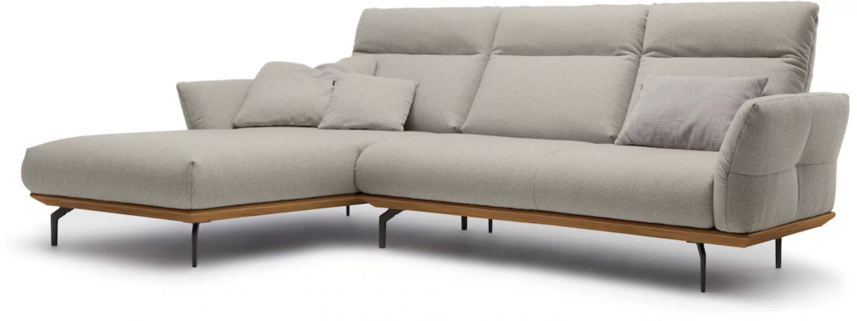 hülsta sofa Ecksofa "hs.460", Sockel in Nussbaum, Winkelfüße in Umbragrau, günstig online kaufen