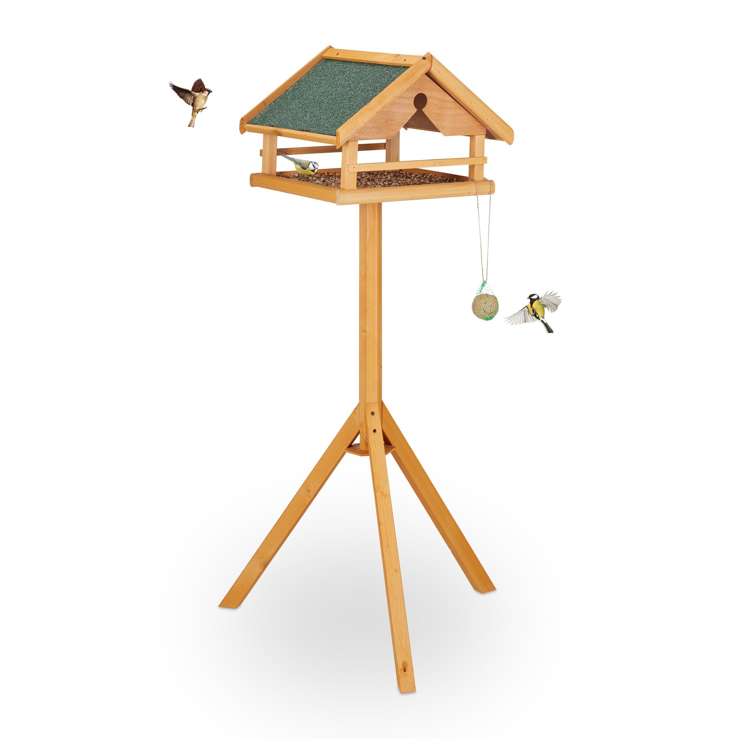 relaxdays Vogelhaus Vogelfutterhaus mit Ständer günstig online kaufen
