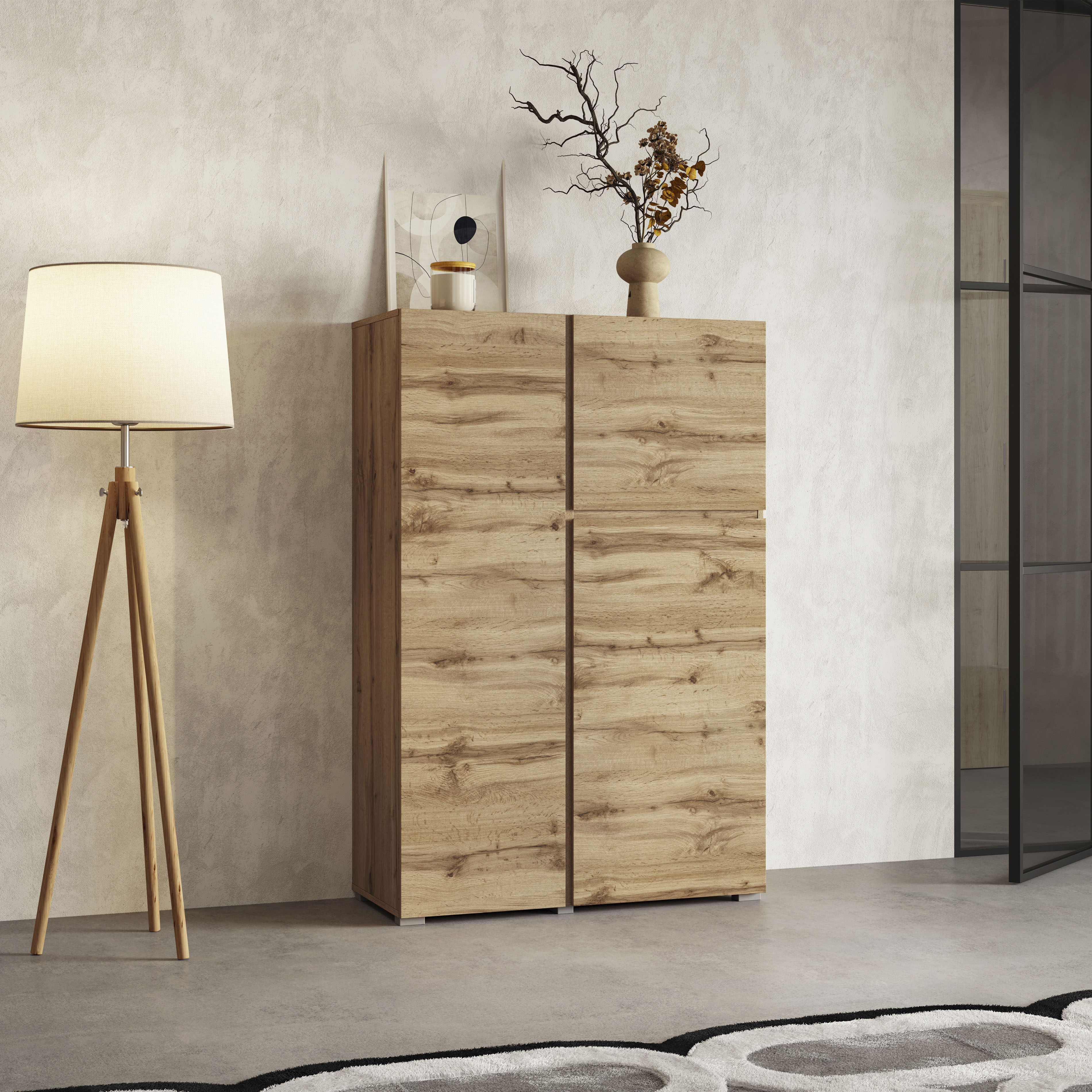 INOSIGN Highboard "Asymetric, Breite 92 cm, moderne grifflose Hochkommode m günstig online kaufen