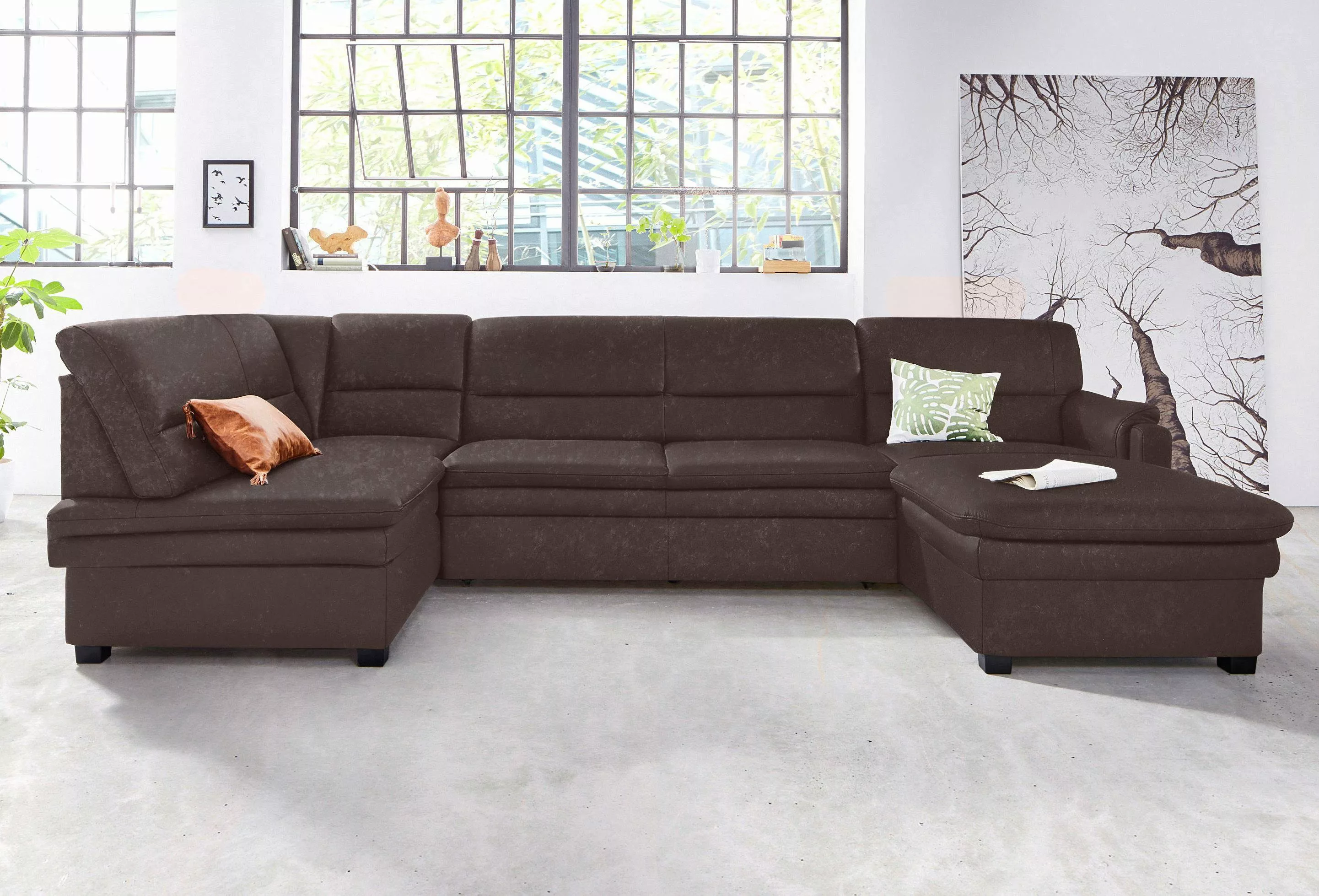 sit&more Wohnlandschaft "Pisa U-Form", mit Federkern, wahlweise mit Bettfun günstig online kaufen