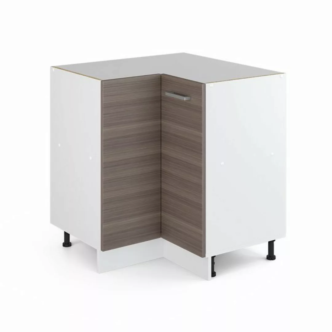 Vicco Eckunterschrank R-Line, Grau/Weiß, 75.6 cm, AP Eiche günstig online kaufen