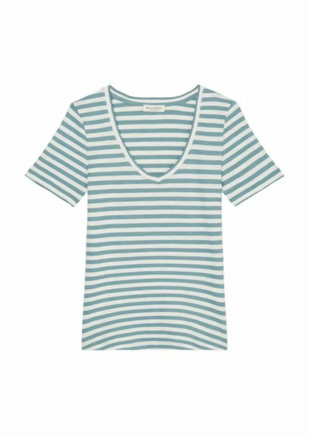 Marc O'Polo T-Shirt abgerundeter V-neck, locker gewirkter Slub-Jersey-Quali günstig online kaufen