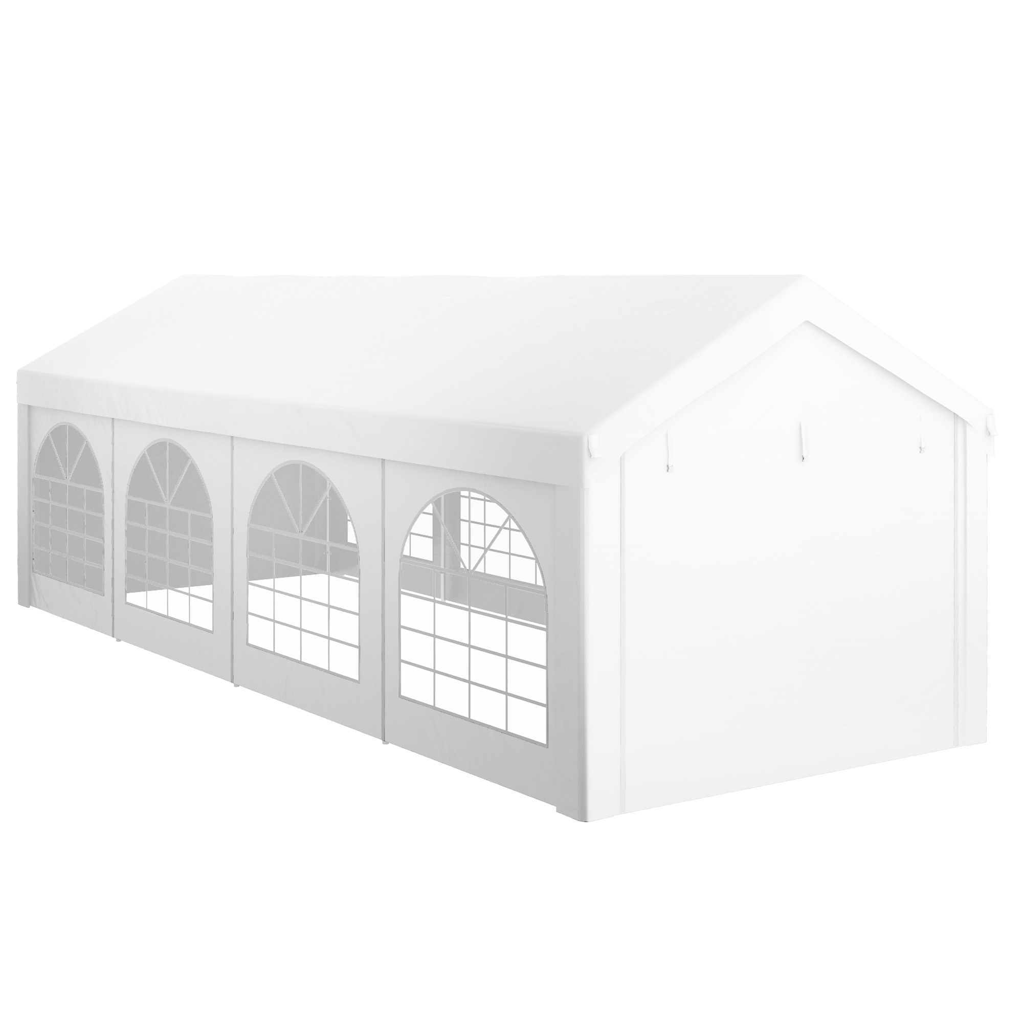 Outsunny Festzelt, Pavillon, Gartenpavillon 8 x 3 m mit 8 großen Fenstern, günstig online kaufen