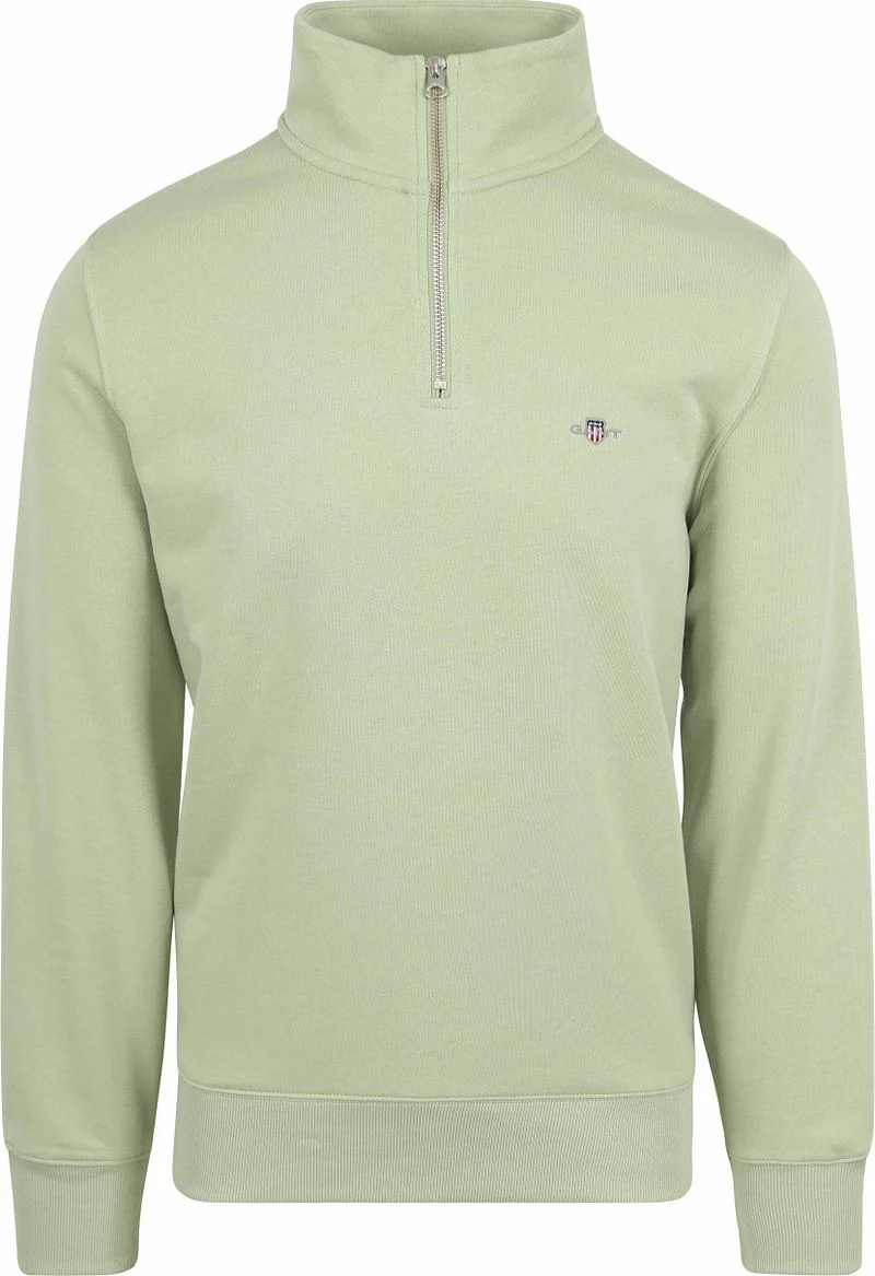 Gant Half Zip Pullover Logo Hellgrün - Größe XXL günstig online kaufen