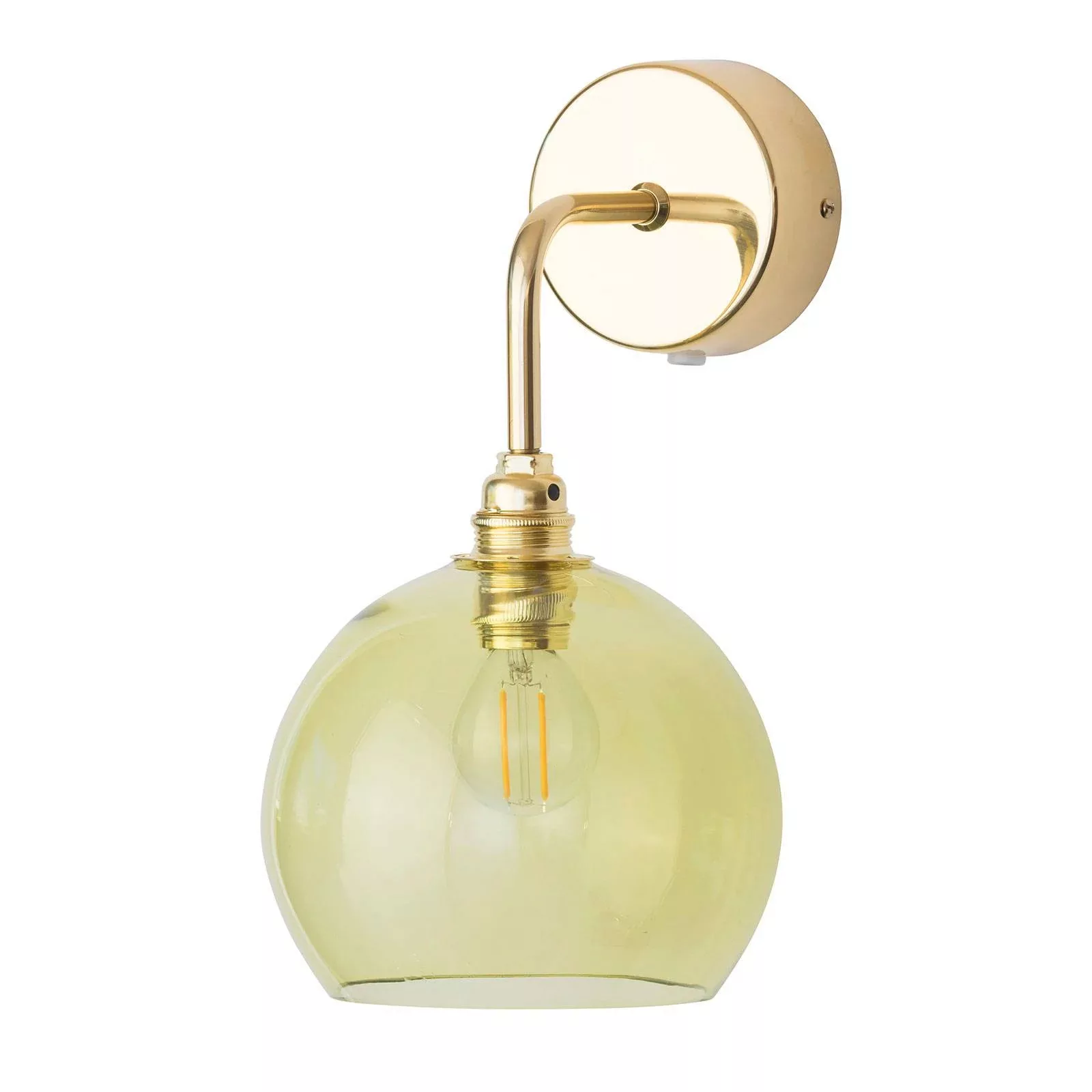 EBB & FLOW Rowan Wandlampe gold Schirm olivgrün günstig online kaufen