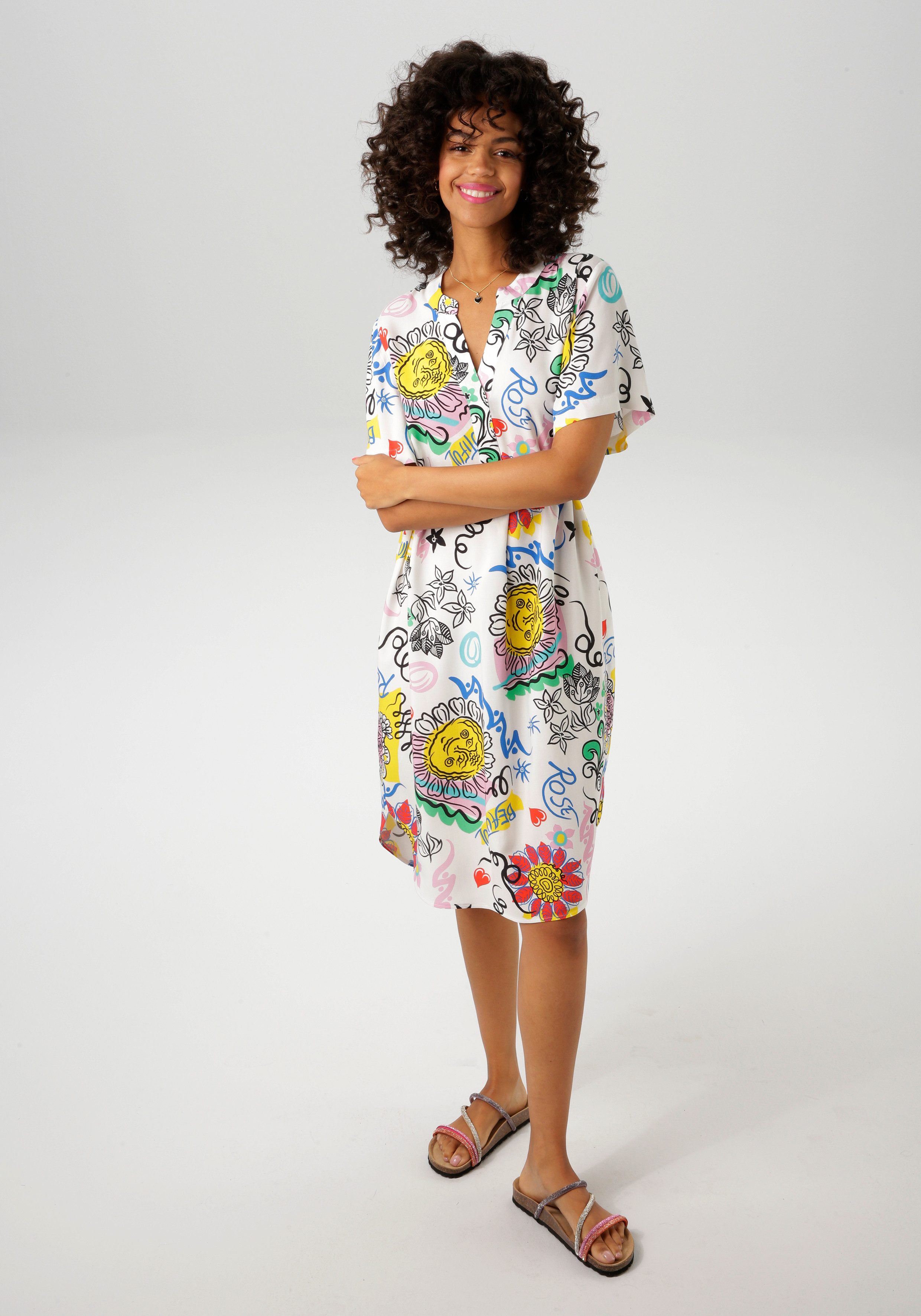 Aniston CASUAL Sommerkleid mit farbenfrohem, kunstvollen günstig online kaufen