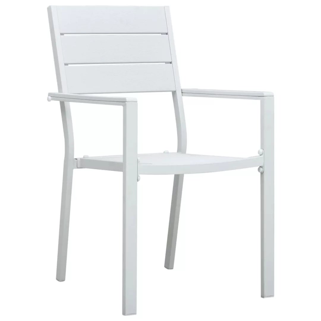 Gartenstühle 4 Stk. Weiß Hdpe Holz-optik günstig online kaufen
