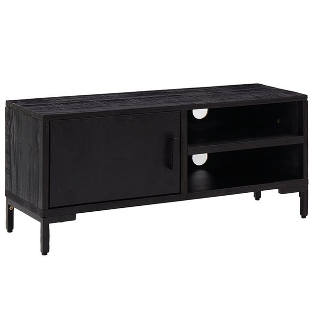 vidaXL TV-Schrank TV-Schrank Schwarz 90x30x40 cm Massivholz Kiefer Recycelt günstig online kaufen