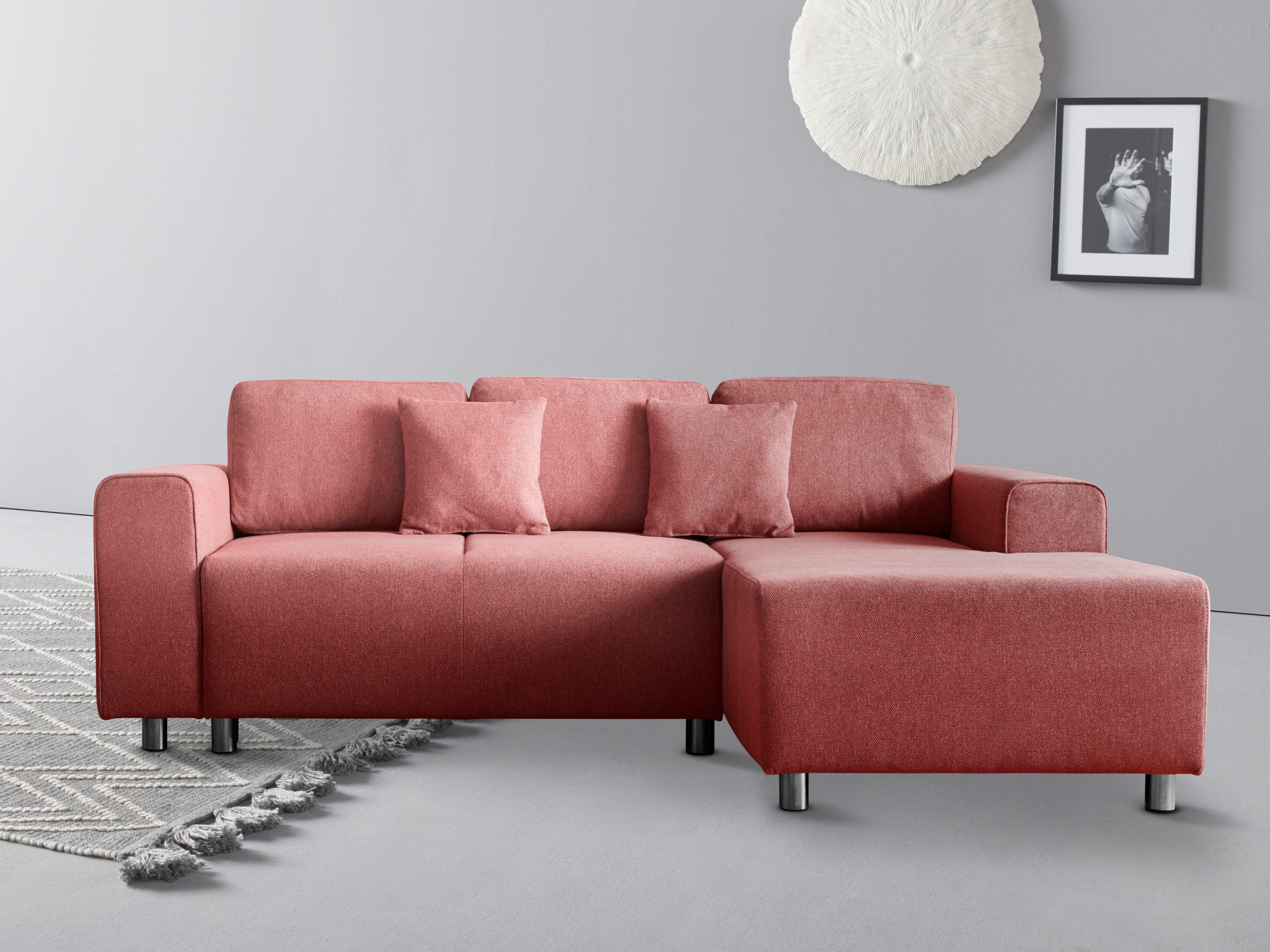 Home affaire Ecksofa "Györ", L-Form, wahlweise mit Bettfunktion und Bettkas günstig online kaufen