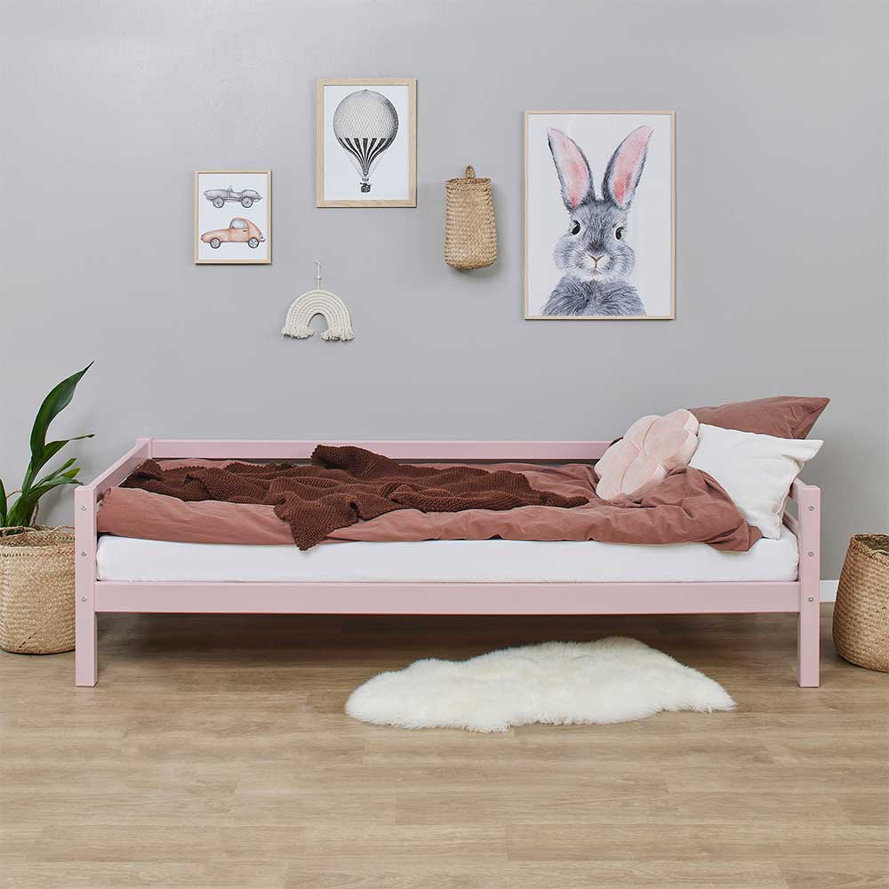 Kinderzimmerbett Kinder Einzelbett aus Kiefer Massivholz 208 cm tief günstig online kaufen