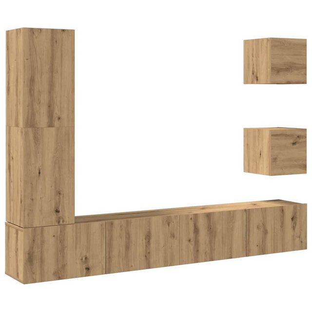 vidaXL TV-Schrank 5-tlg. TV-Schrank-Set Wandmontage Artisan-Eiche Holzwerks günstig online kaufen