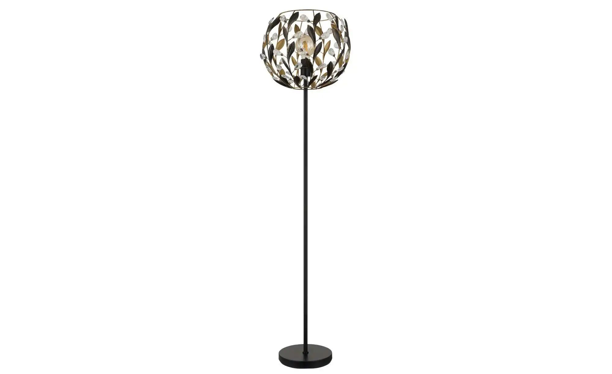 GLOBO Stehleuchte MIKA 15759S schwarz gold Metall H/D: ca. 157x40 cm E27 1 günstig online kaufen