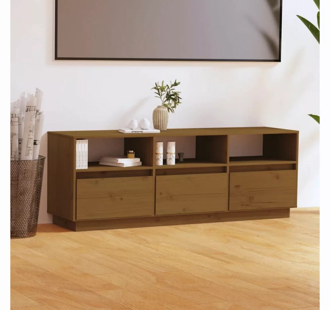 furnicato TV-Schrank Honigbraun 140x37x50 cm Massivholz Kiefer günstig online kaufen