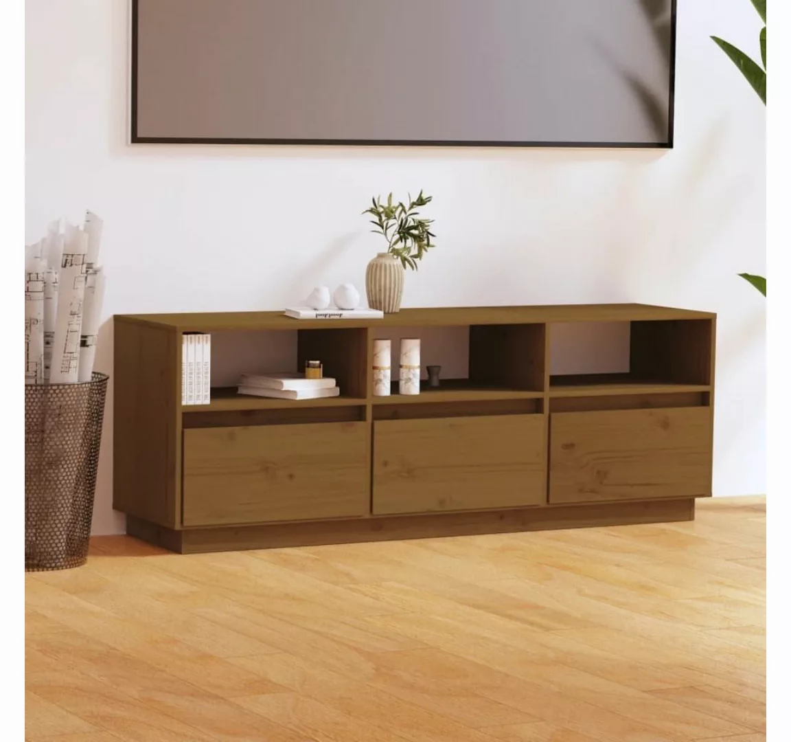 vidaXL TV-Schrank TV-Schrank Honigbraun 140x37x50 cm Massivholz Kiefer Lowb günstig online kaufen