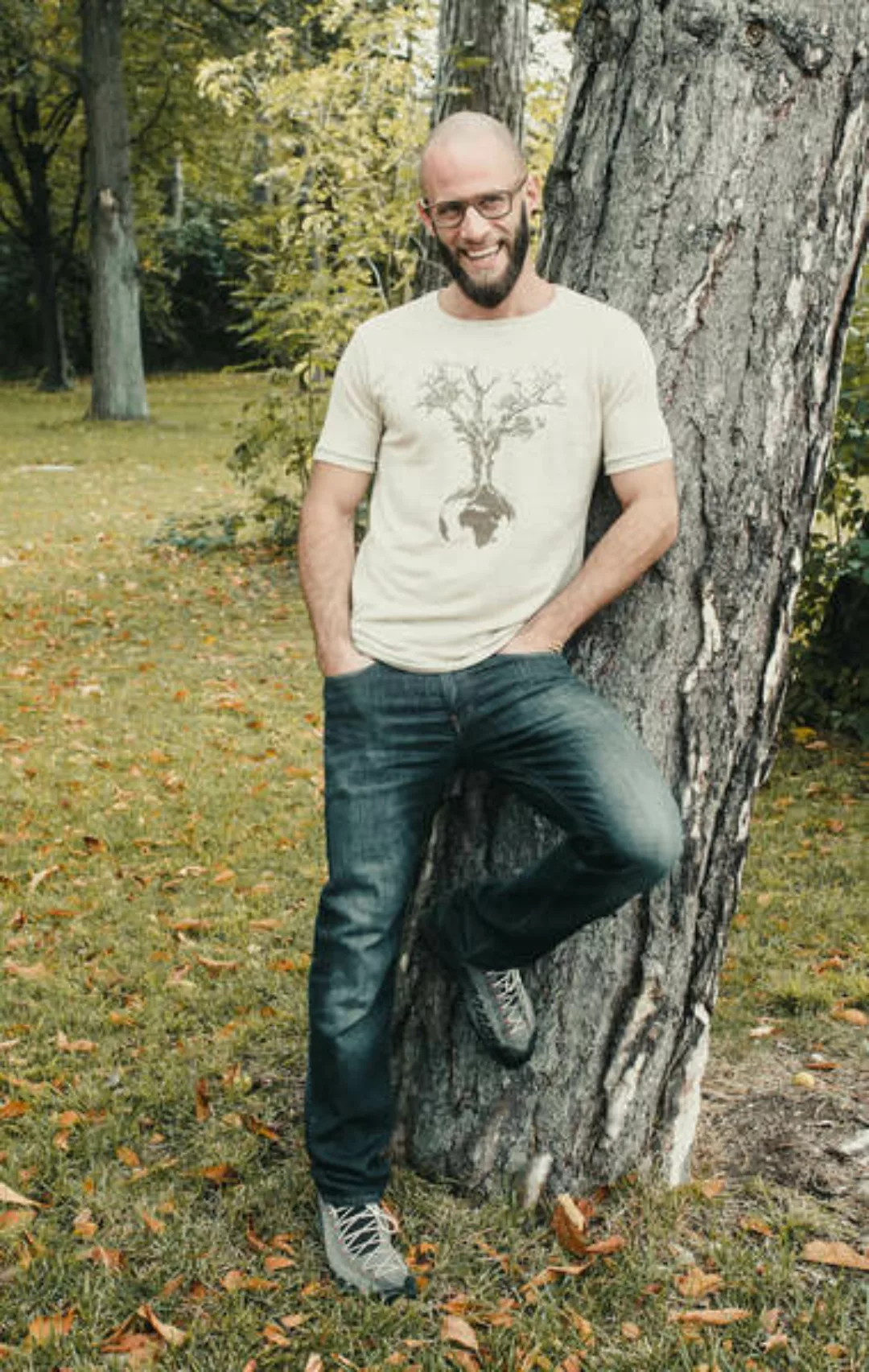 Hanf Shirt Für Herren "Weltenbaum" In Natur günstig online kaufen