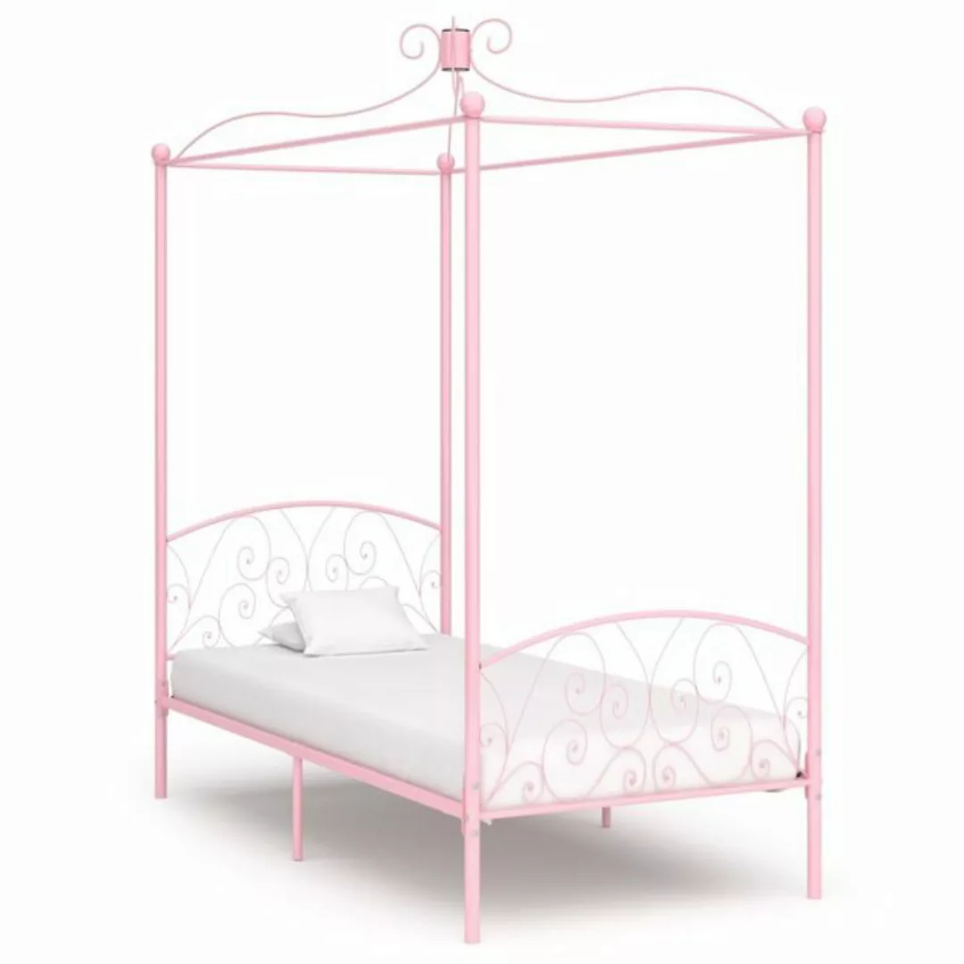 furnicato Bett Himmelbett-Gestell Rosa Metall 90 x 200 cm günstig online kaufen