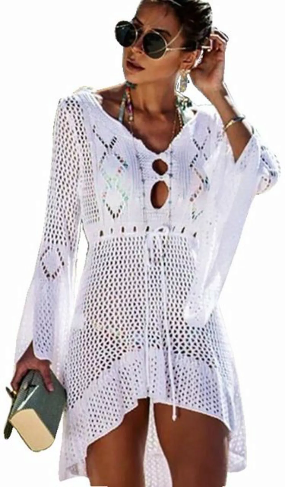 ZWY Strandkleid Gestrickte Cover Up Strandponcho Strandkleid für Damen Somm günstig online kaufen