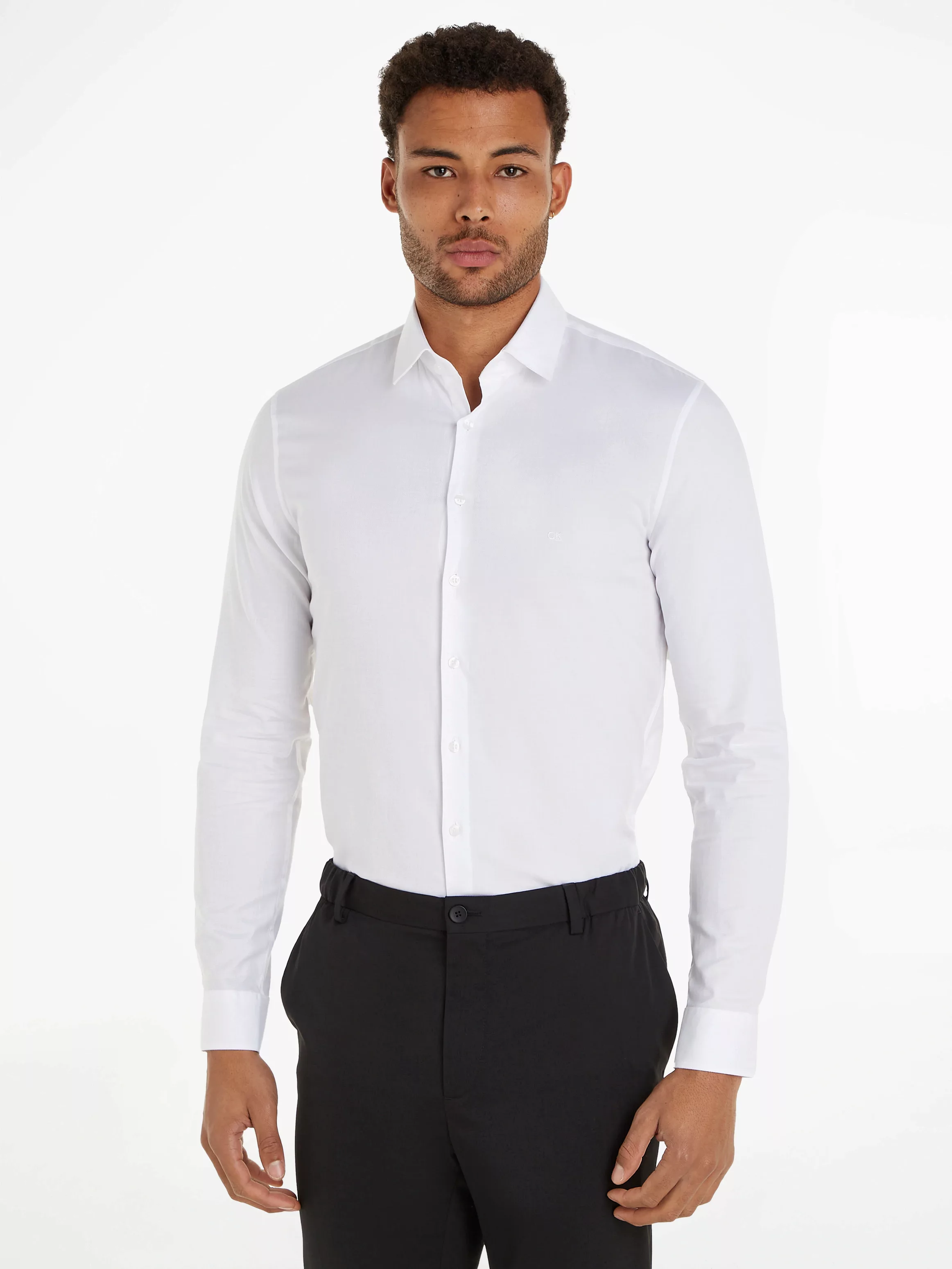 Calvin Klein Kurzarmhemd TONAL STRUCTURE SLIM SHIRT günstig online kaufen