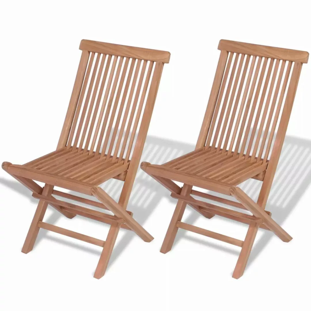 Klappbare Gartenstühle 2 Stk. Massivholz Teak günstig online kaufen