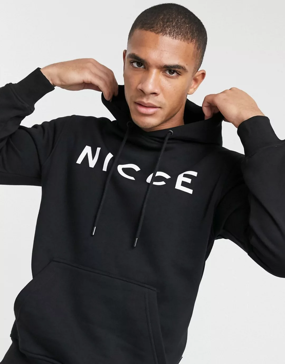 Nicce – Original – Schwarzer Kapuzenpullover mit Logo günstig online kaufen