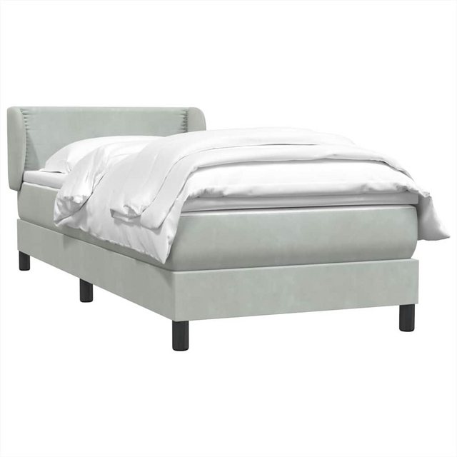 vidaXL Bett Boxspringbett mit Matratze Hellgrau 90x220 cm Samt günstig online kaufen