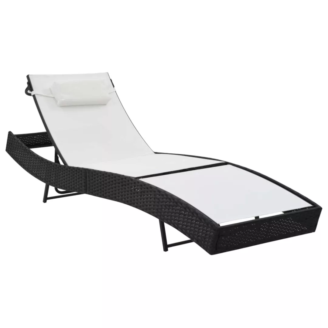 vidaXL Gartenliege Sonnenliege mit Kissen Poly-Rattan günstig online kaufen
