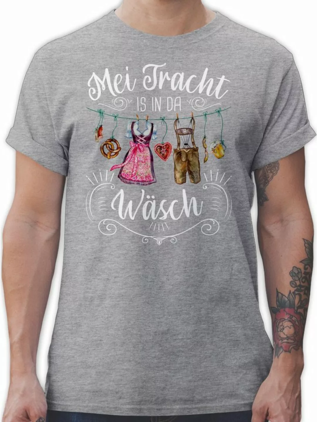 Shirtracer T-Shirt Mei Tracht is in da Wäsch Mode für Oktoberfest Herren günstig online kaufen