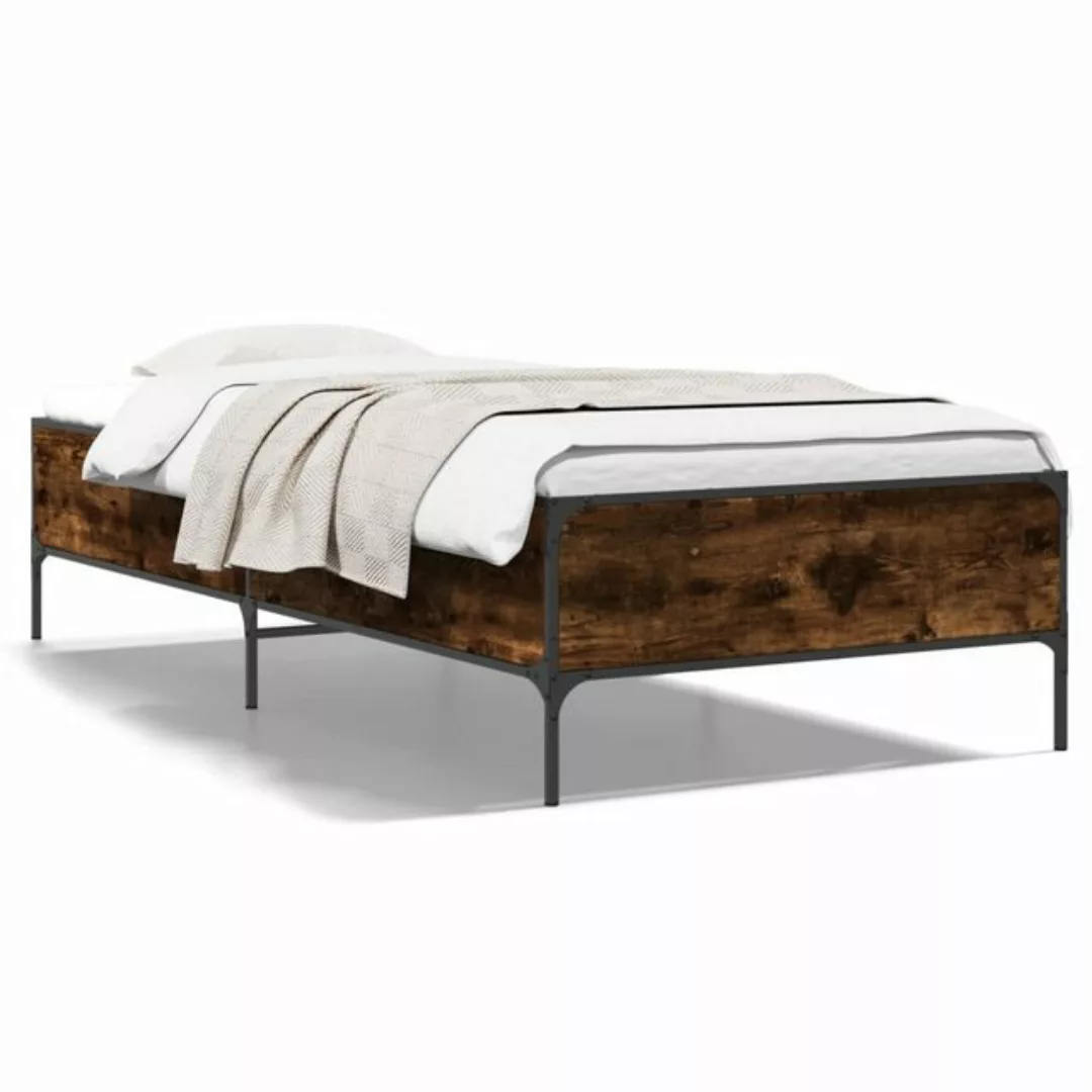 vidaXL Bett Bettgestell Sonoma-Eiche 75x190 cm Holzwerkstoff und Metall günstig online kaufen