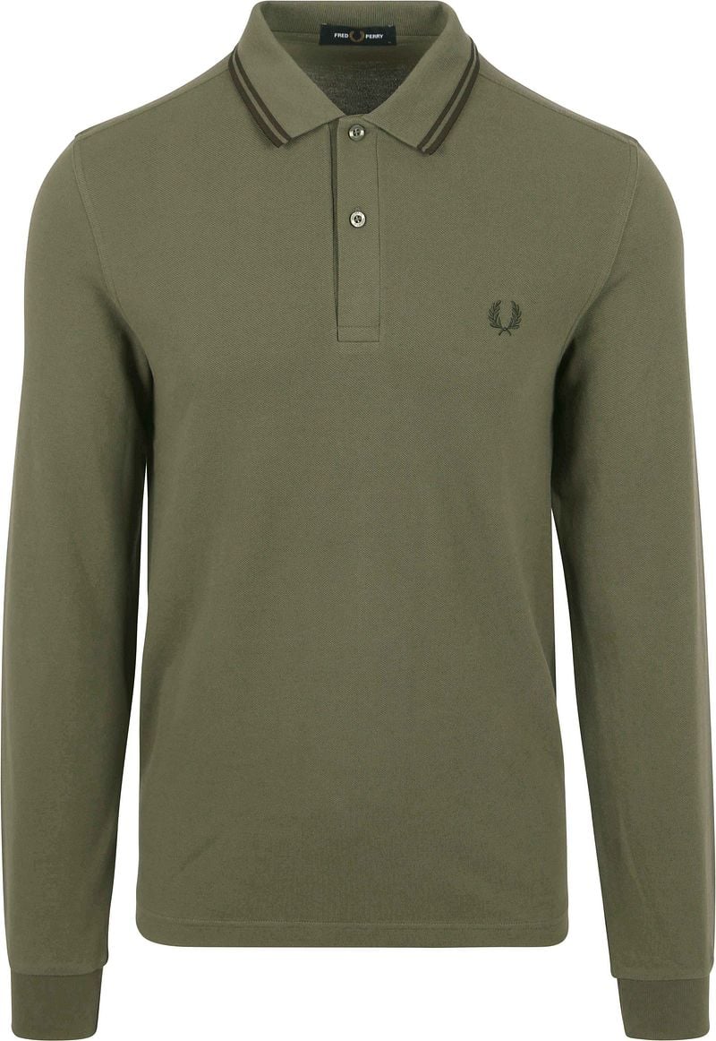 Fred Perry Langarm-Poloshirt Grün W49 - Größe XXL günstig online kaufen