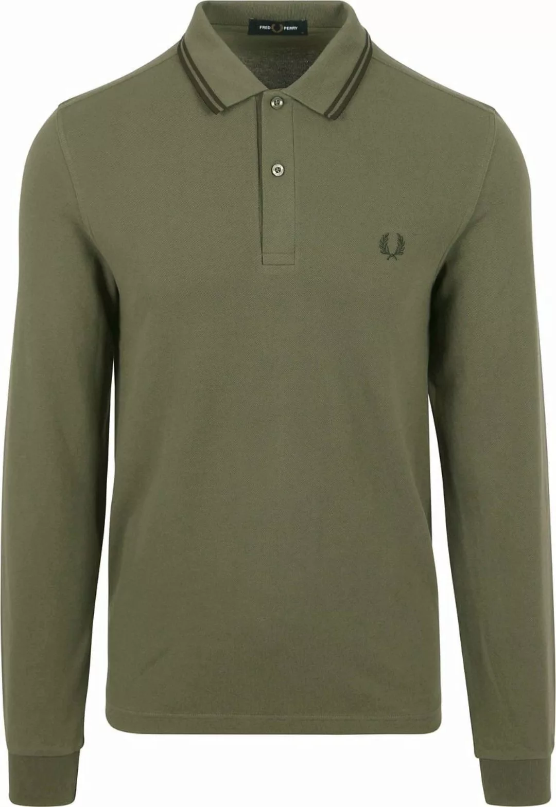 Fred Perry Langarm-Poloshirt Grün W49 - Größe XL günstig online kaufen