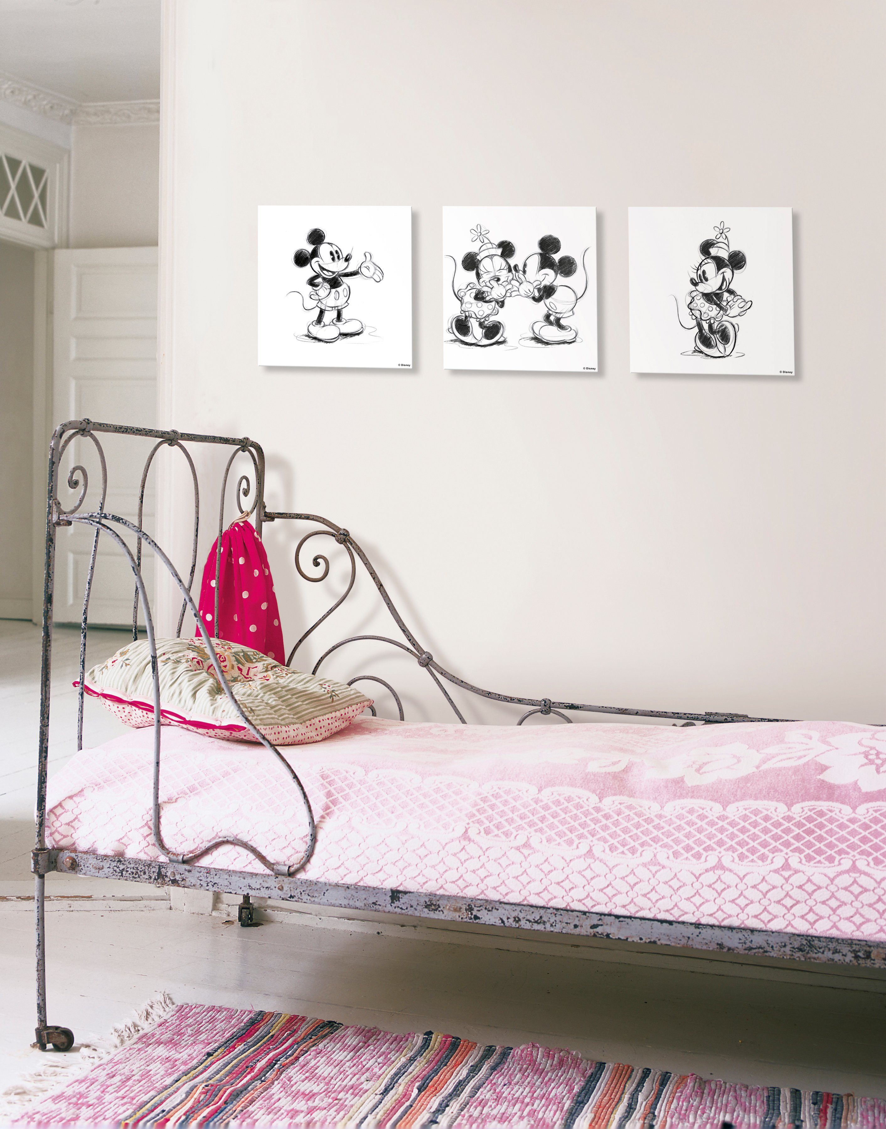 Art for the home Leinwandbild "Minnie und Mickey Mouse", (Set, 3 St.) günstig online kaufen