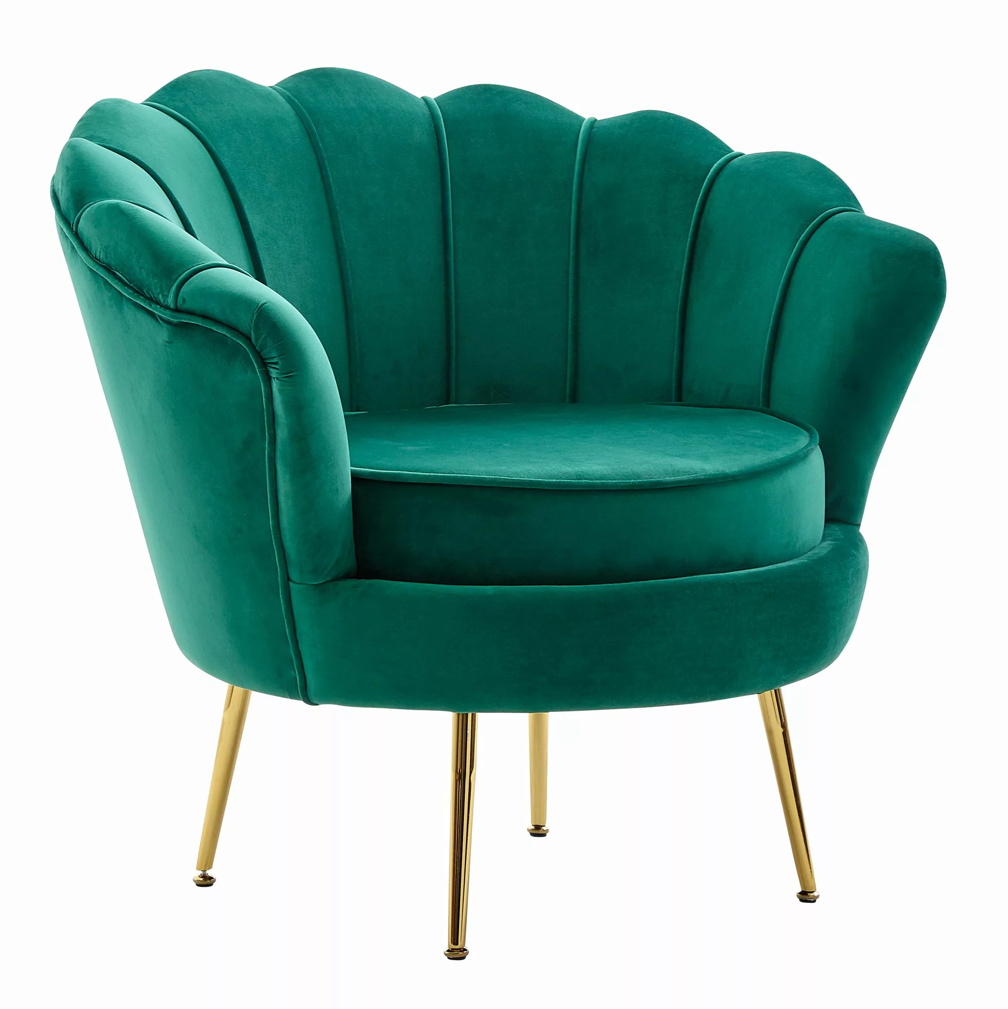 Sessel Tulpe Samt Grün 81 x 77 x 81 cm Design Relaxsessel ohne Hocker | Fer günstig online kaufen