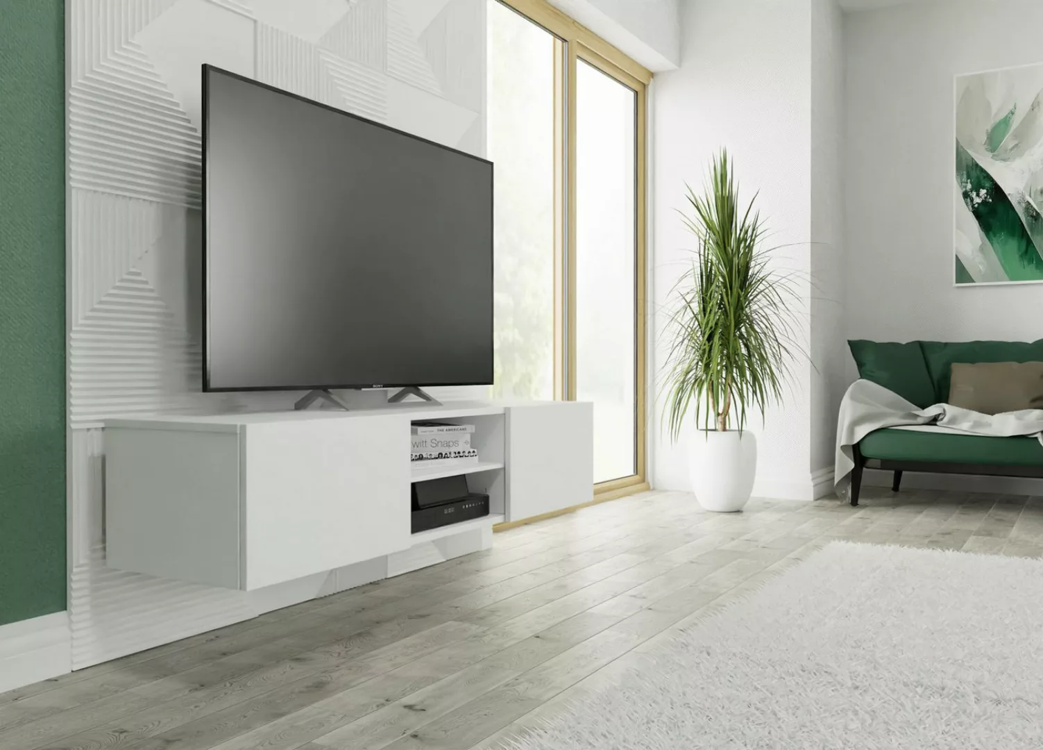 Platan Room TV-Schrank AURA TV Lowboard Sideboard 140 cm Hängeschrank TV Ko günstig online kaufen