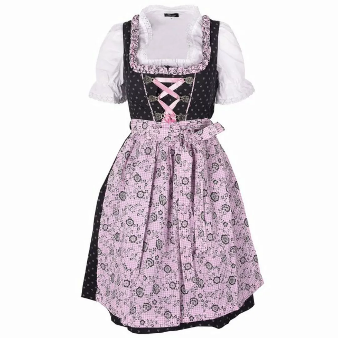 Ramona Lippert Dirndl Katy 3 teiliges Trachtenkleid grau rose mit Bluse günstig online kaufen