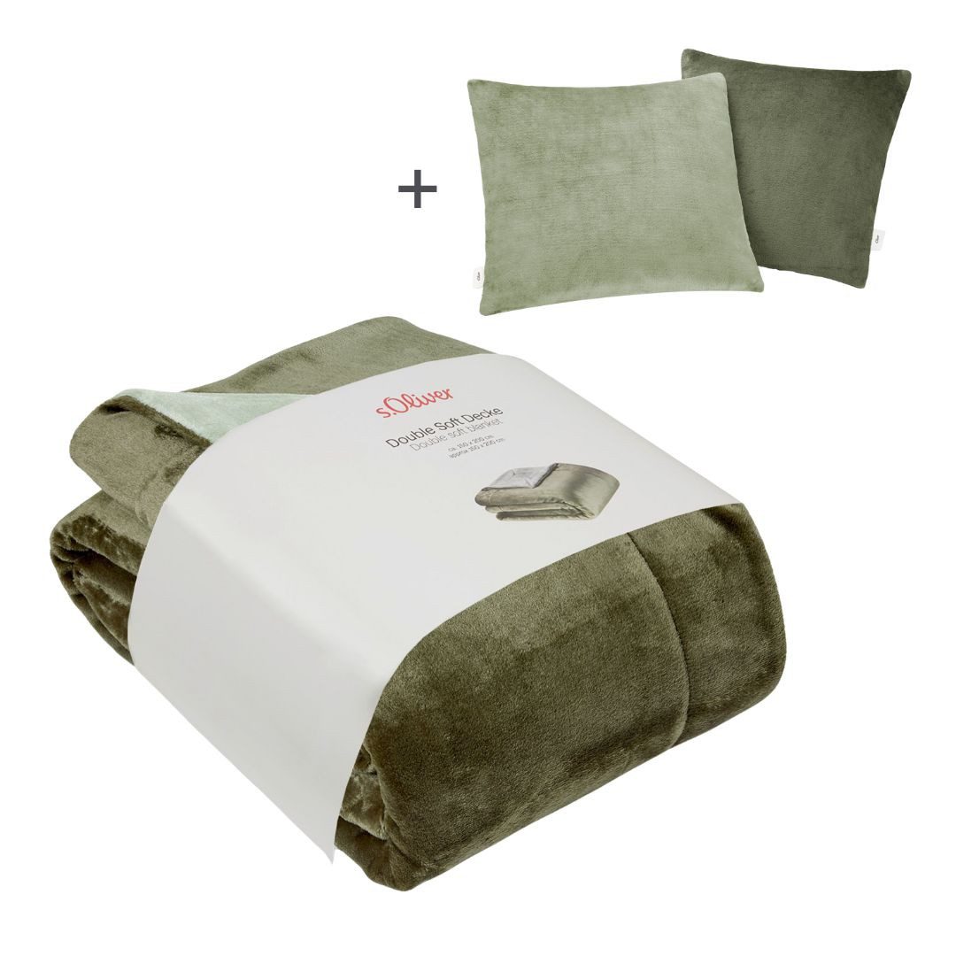 s.Oliver Wohndecke »Doublesoft, Kuscheldecke, Deal, Kissen geschenkt!«, Kus günstig online kaufen