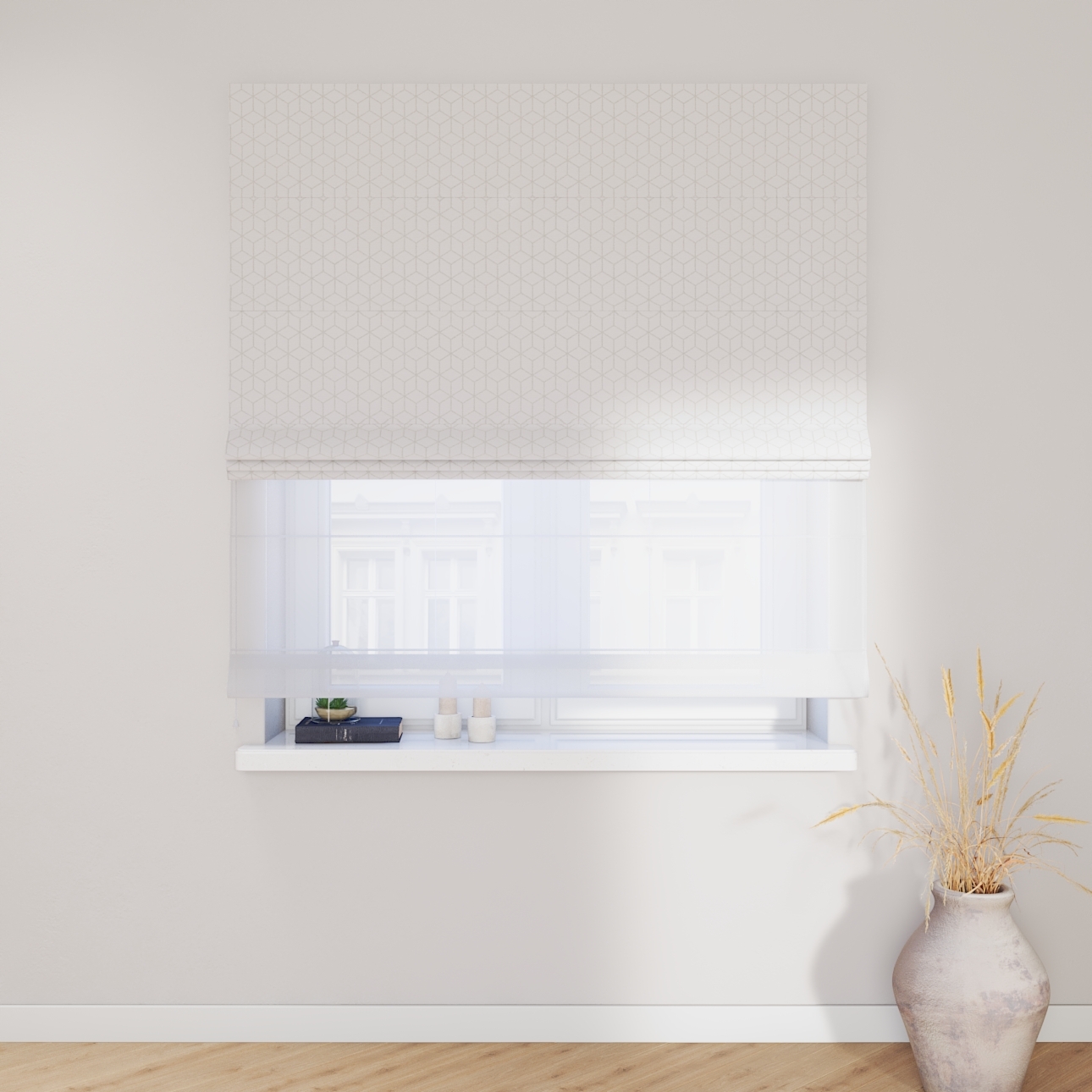 Dekoria Doppelraffrollo Duo, weiß, 120 x 170 cm günstig online kaufen