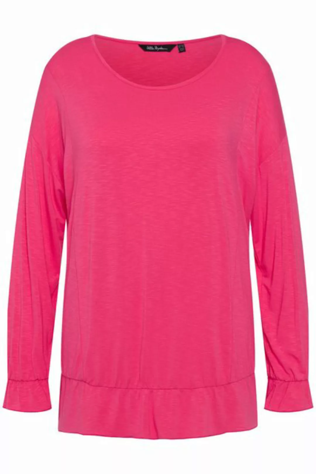 Ulla Popken Longsleeve Shirt Volants Oversized Rundhals Langarm günstig online kaufen