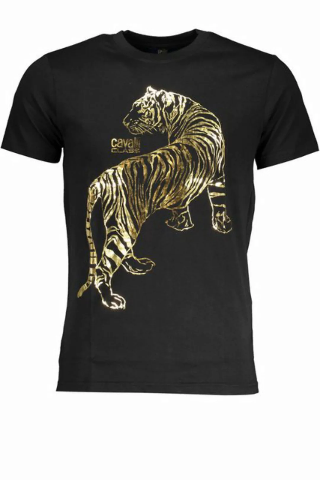 Cavalli Class T-Shirt Elegantes Herren Kurzarm-T-Shirt Schwarz mit günstig online kaufen