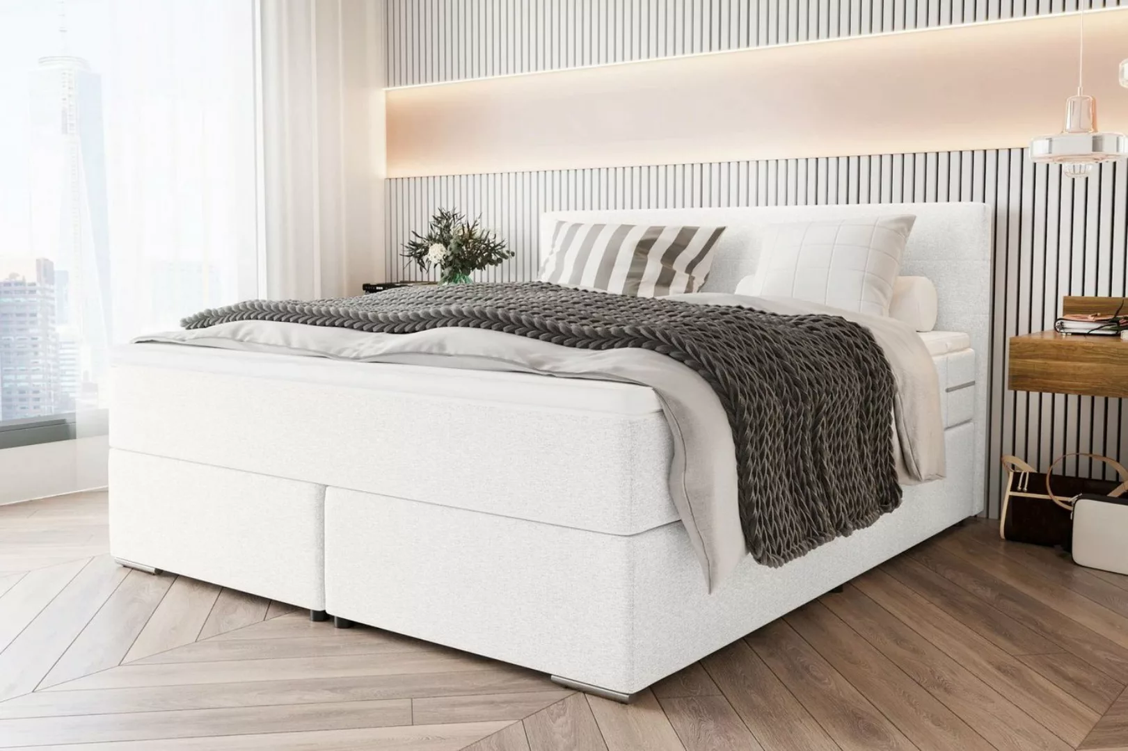 Stylefy Boxspringbett Phönix (Schlafzimmerbett, Bett), 140/160/180/200 x 20 günstig online kaufen