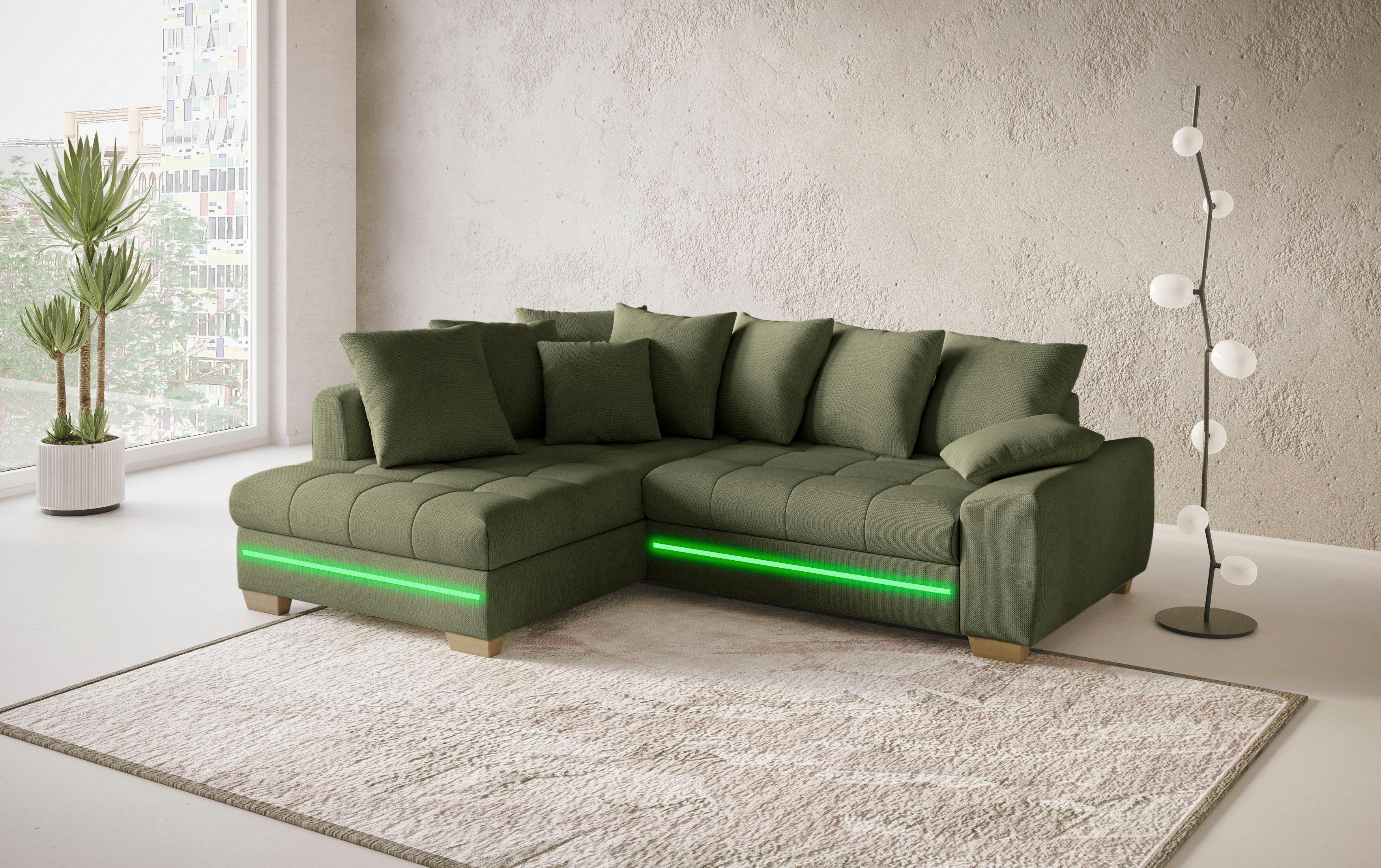 Mr. Couch Ecksofa "Nikita II, L-Form", mit RGB-LED Beleuchtung, wahlweise m günstig online kaufen
