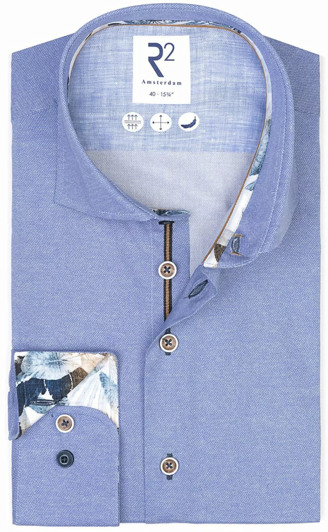 R2 Hemd Melange Blau - Größe 41 günstig online kaufen